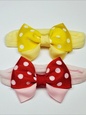 Kit de faixinhas em meia de seda com lacinhos duplos