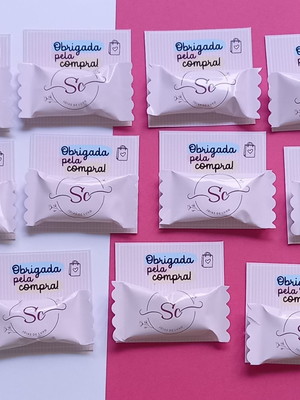 Card + bala personalizada para seus clientes