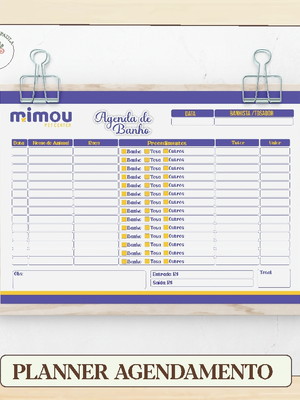 Arquivo digital - planner agendamento de banho/petshop