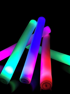 30x bastão de led espuma neon 3 funções para festa
