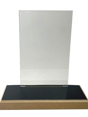 Troféu acrílico cristal sem personalização base mdf 1412
