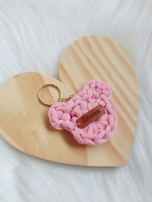 Lembrancinha maternidade chaveiro ursinho rosa bebê