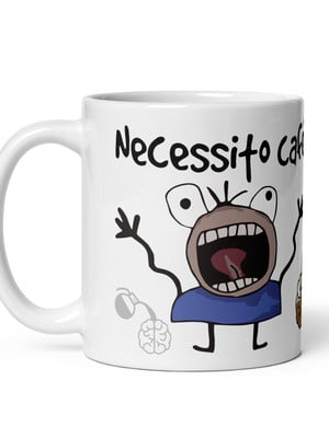 Caneca necessito café coffee com caixinha