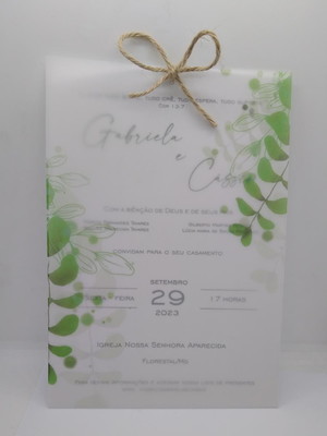 Convite de casamento papel vegetal