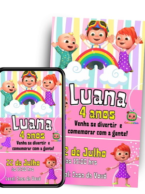 Convite digital cocomelon