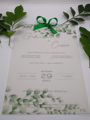 Convite de casamento papel vegetal