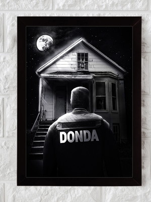 Kanye west donda, hip hop, rap, quadro com moldura 33x24cm