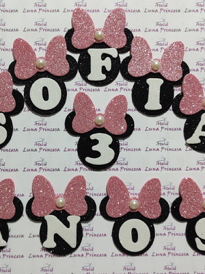 Apliques personalizado minnie/ em eva- 5,5 cm
