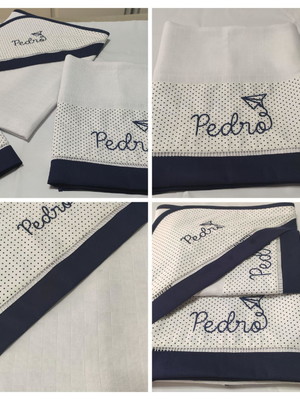 Kit bebê 3 peças bordado