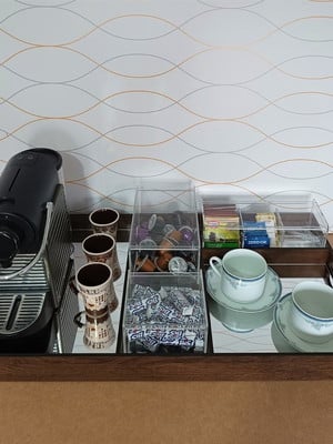 Kit completo cantinho do café 4 peças bandeja com divisória