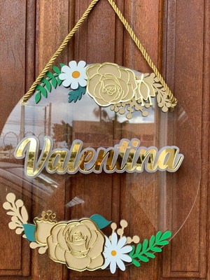 Enfeite porta maternidade personalizado acrílico mdf
