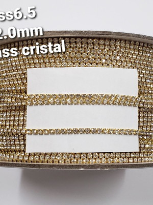1metro-corrente de strass dourada strass ab ss6.5 2.0mm