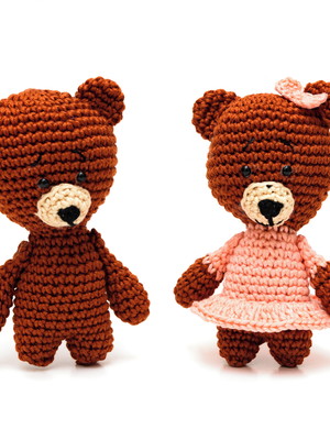 Casal de ursinhos em amigurumi