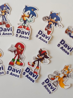 Aplique 3d para tubete sonic