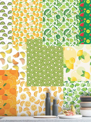 Lambe lambe kit cartaz frutas laranjas adesivo frutaria l246