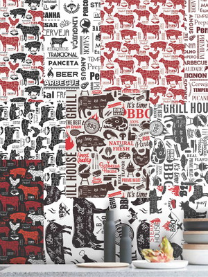 Lambe lambe kit cartaz churrasco adesivo carne assada l247