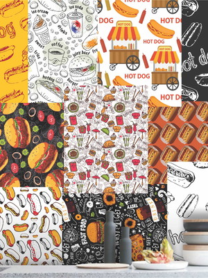 Lambe lambe kit cartaz hot dog adesivo hamburguer l254