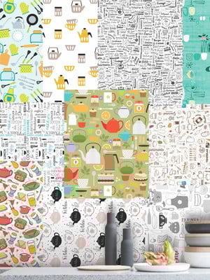 Lambe lambe kit cartaz café bule adesivo cozinha lanche l255