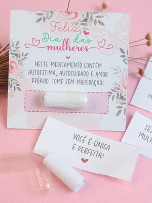 Card + pílula da autoestima - dia da mulher