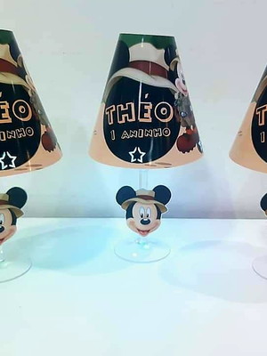 Centro de mesa abajur mickey safari com led