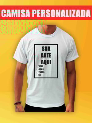 Camisetas brancas personalizadas estampa somente frente.