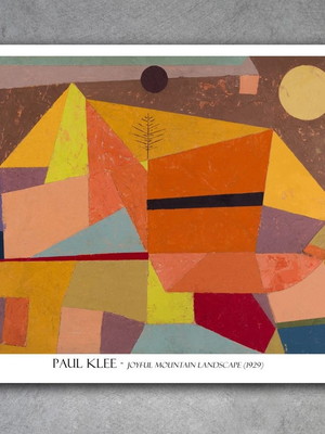 Pôster reprodução arte abstrata - paul klee (joyful mountain