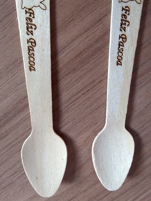 6 mini colher de madeira para festa personalizada