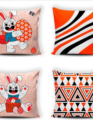 Kit 4 capas de almofada pascoa