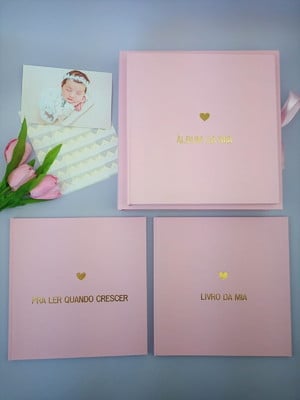 Álbum de fotos livro do bebê e livro de mensagem