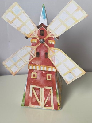 Caixa cone celeiro fazendinha menino aquarela