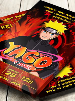 Convite digital naruto
