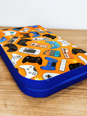 Estojo pen para 150 lápis vídeo game com azul
