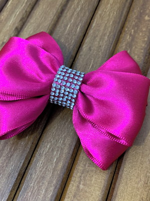 Laço pink com strass