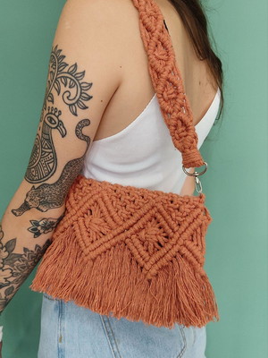 Bolsa em macrame