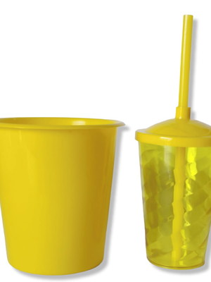 Kit 10 cinema baldinho de pipoca + 10copos twister 400ml
