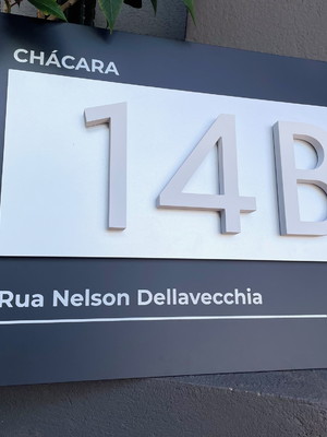 Algarismo residencial acm com pvc - 3 dígitos 60x45