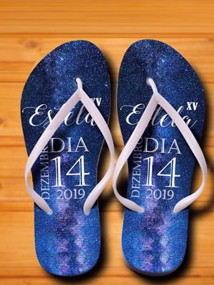Chinelos personalizados debutante + embalagem de brinde