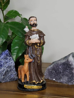 Imagem são francisco 15cm em resina religioso