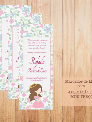 Marcador livro comunhão com mini terço