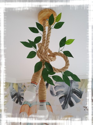 Luminaria lustre infantil com folhagem de brinde