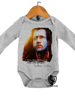 Body personalizado roupa bebê william wallace coração valent