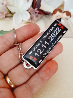 Chaveiro placa de metal personalizado