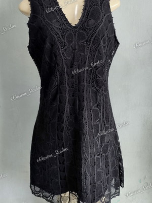 Vestido de renda renascença preto