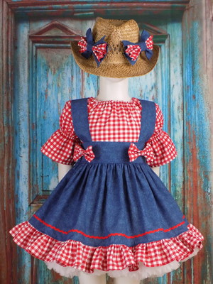 Vestido caipira fazendinha - adulto e infantil