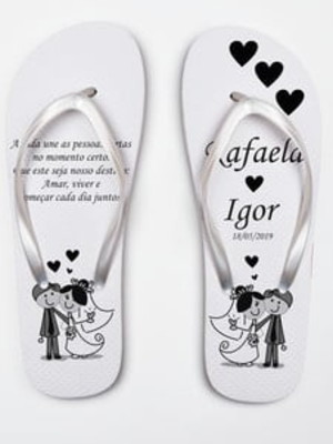 Chinelo personalizado casamento