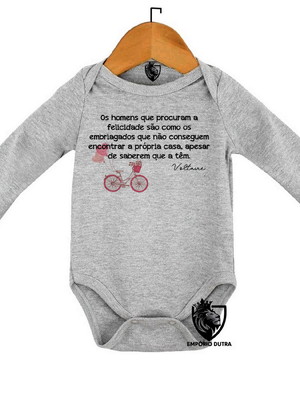 Body personalizado roupa de bebê voltaire felicidade