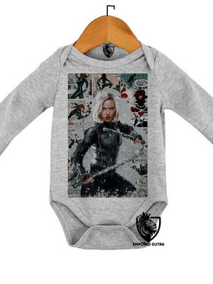 Body personalizado roupa de bebê viúva negra black window