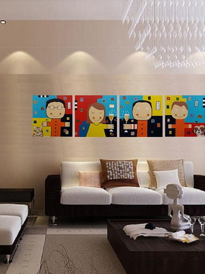 Quadro família personalizado marinho 70x280