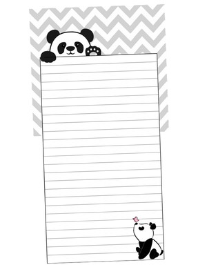 Bloco de anotações panda com imã