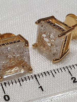 Brinco banhado com cristal boreal transparente